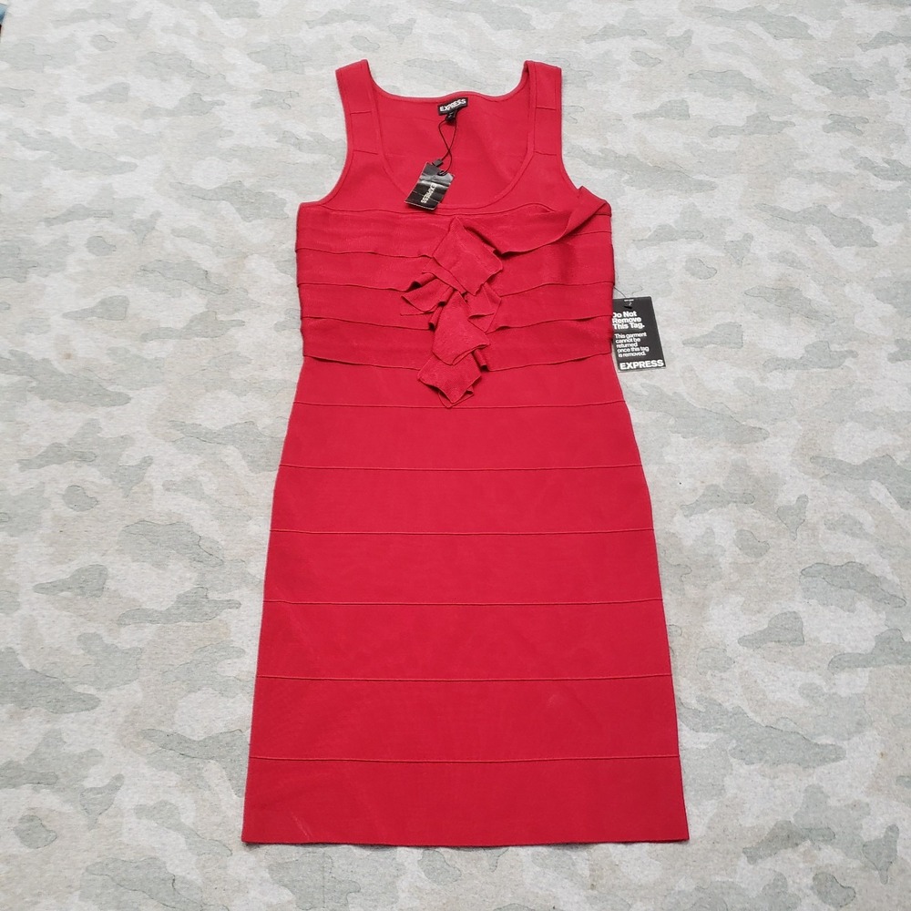 Express Dress Womens Small Red Mini Sleeveless NWT‎